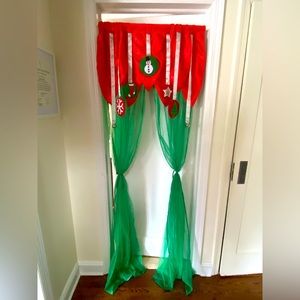 HearthSong Christmas Holiday Curtain Door Decoration